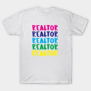 Realtor Rainbow Handwritten T-Shirt T-Shirt